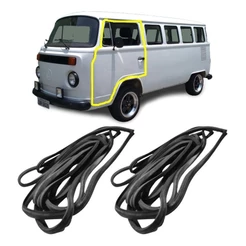 Kit Jogo 2 Borrachas Vedação Portas Dianteiras Kombi Clipper Modelos 1957 á 1997 Envio Imediato