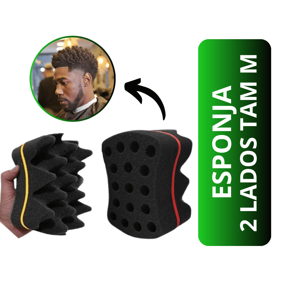 Esponja Nudred Buchinha de Enrolar Cabelo AfroStyle 2 Lados Tamanho M