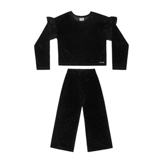 Conjunto Cropped e Wide leg Infantil Menina Quimby em Oferta na Shopee