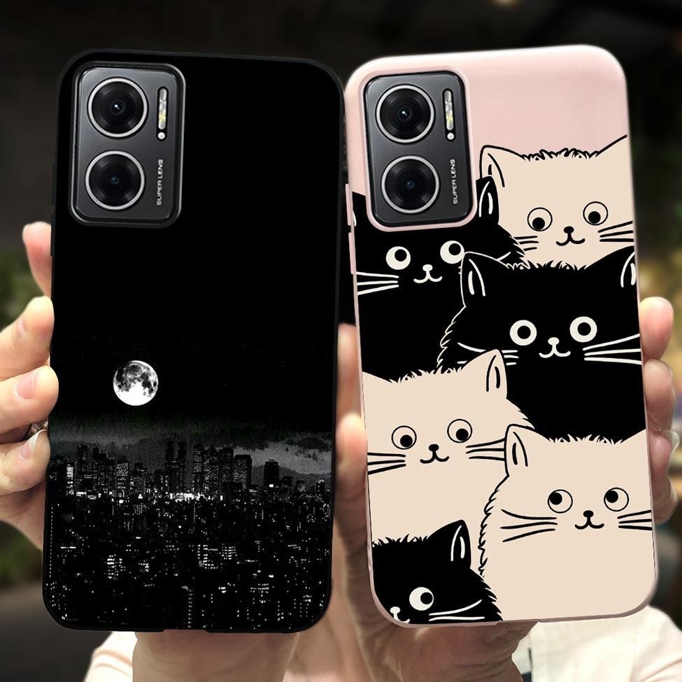 Para Redmi 10 5G Caso 2022 Moda Bonito Flores Gato Engraçado Capa De Silicone De Telefone em Oferta na Shopee
