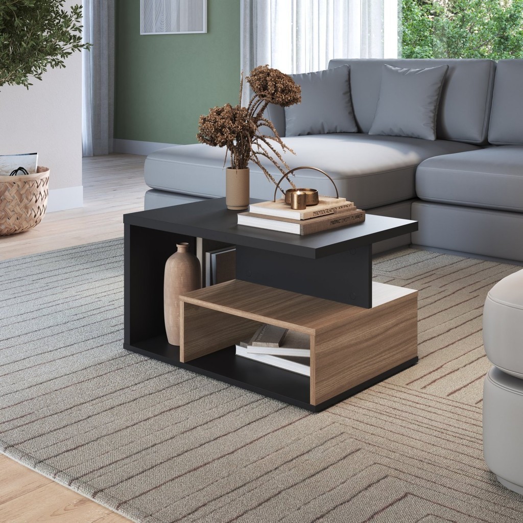 Mesa de Centro Retangular com Nicho em Oferta na Shopee