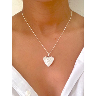 Colar Relicário Coração Pingente Feminino Para Fotos Corrente Folheado a Prata 925 em Oferta na Shopee