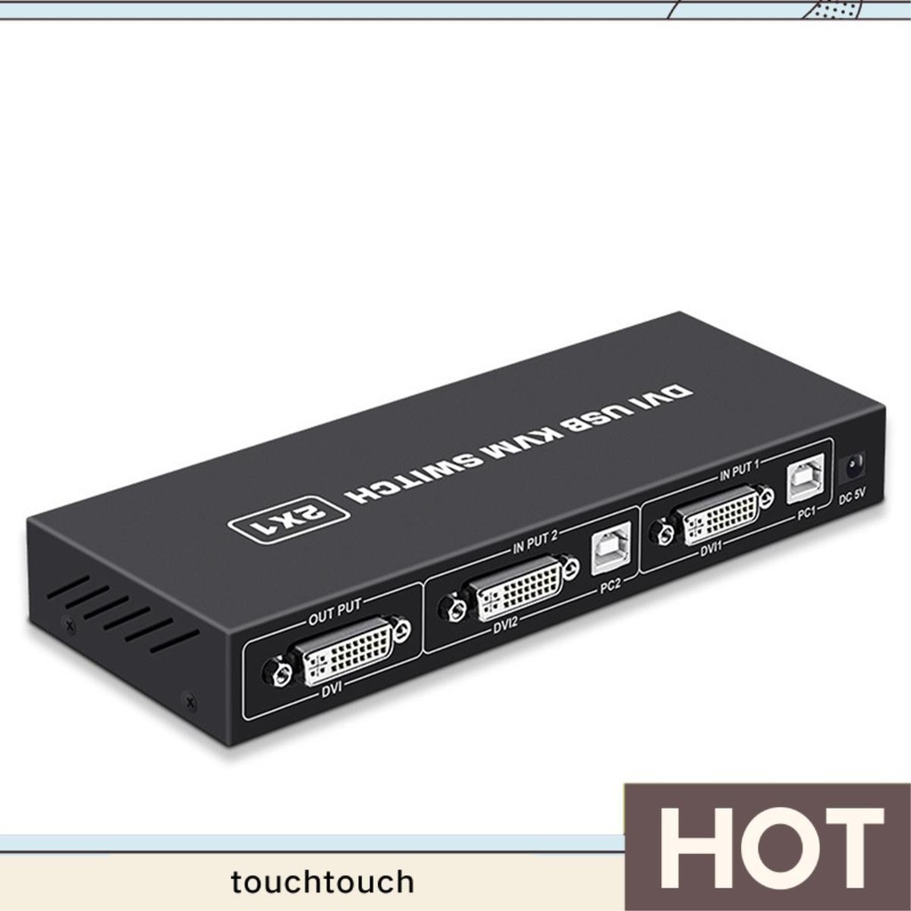 DVI KVM Switch 2-In-1 4K , Controle Dois Computadores Com Um Teclado USB , Mouse E Monitor De Compartilhamento Multifuncional