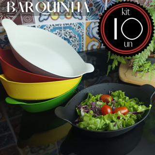 Kit 10 Petisqueira Barquinha Canoa Petiscos Churrasco Festa Frios para Servir Amendoim Cal...