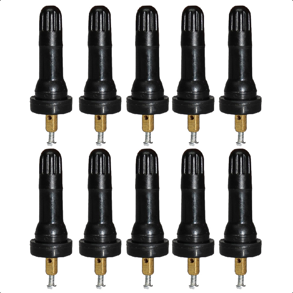 Kit 10 Bicos Válvula Para Pneu Roda Sem Câmara Com Sensor Tpms Medidor de Pressão PSI