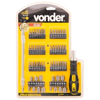 Jogo de bits e ponteiras encaixe de 1/4" com 58 peças - Vonder