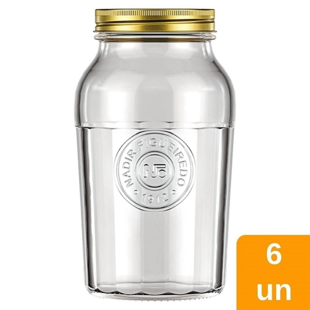Pote Americano Vintage com Tampa Grande 1,5L Embalagem com 6 Unidades em Oferta na Shopee