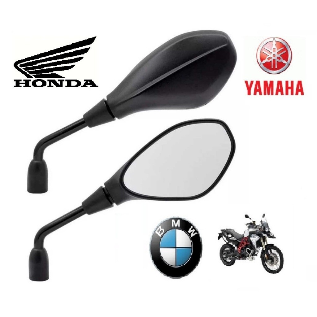 Retrovisor Moto Bmw Gs F800 Fixo Rosca Honda e Yamaha Haste Longa Normal Par em Oferta na Shopee