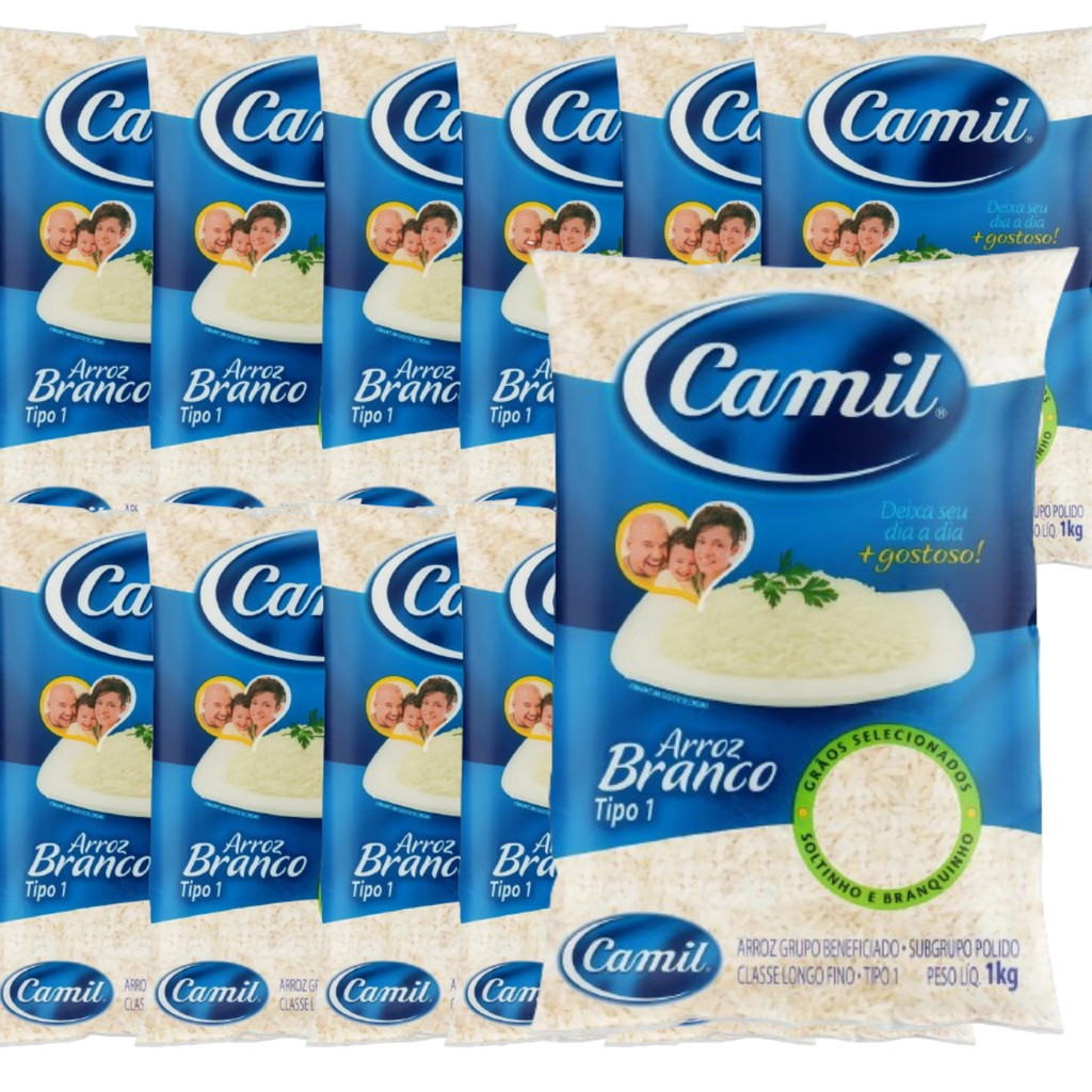 Arroz Tipo 1 Camil 1kg Fardo Com 10 Unidades