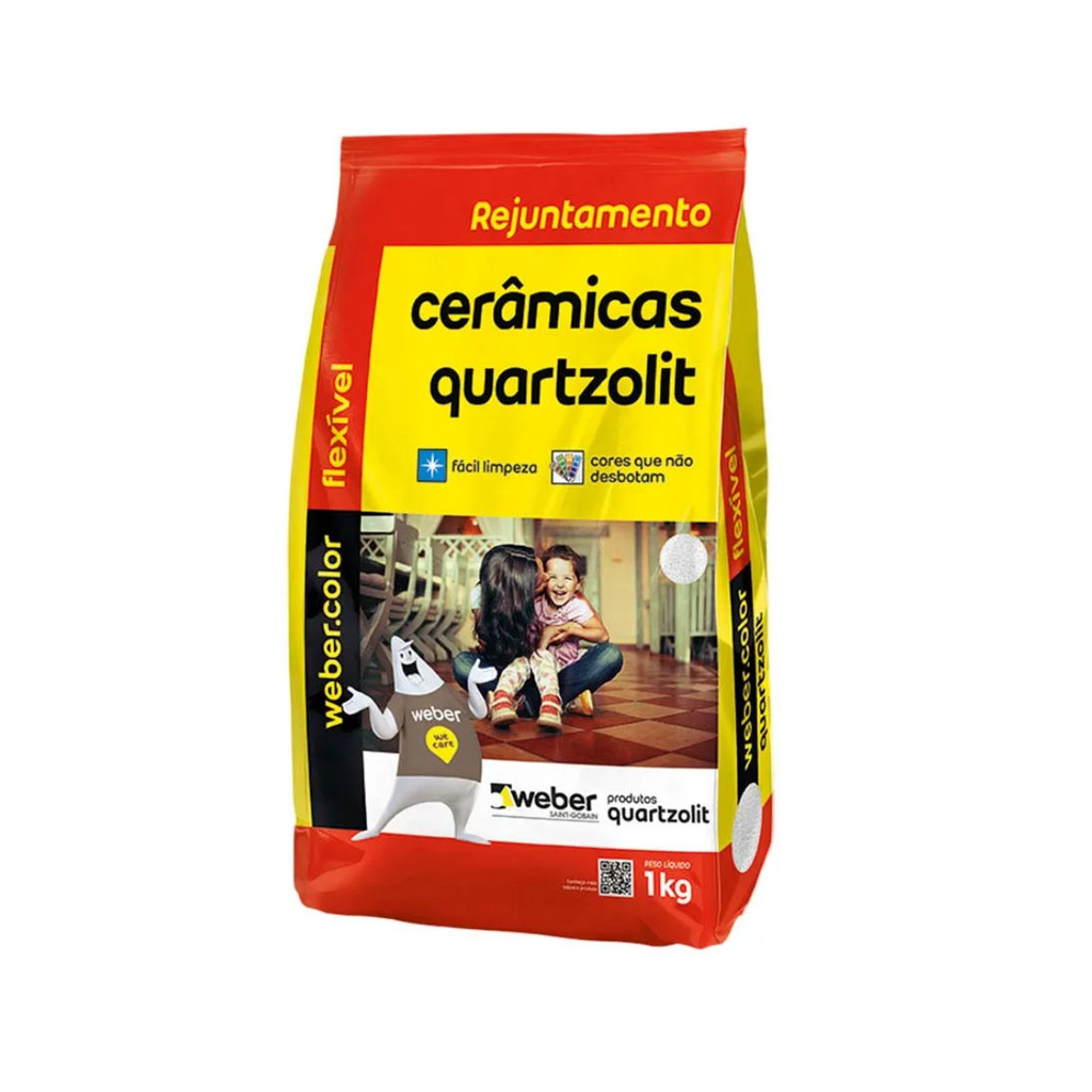 Rejunte Flexível Cor Branco 1Kg - Weber Quartzolit