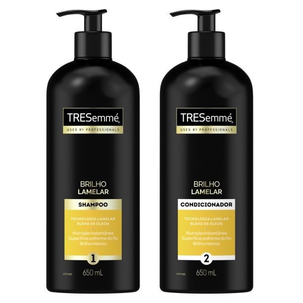Kit Shampoo Tresemmé Brilho Lamelar 650ml + Condicionador Tresemmé Brilho Lamelar 650ml em Oferta na Shopee