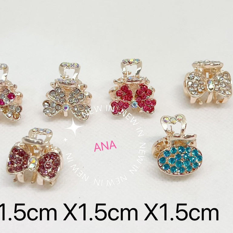 KIT 12 Mini Piranha de luxo de metal com PÉROLA rose para FRANJA/PENTEADO · foto 2