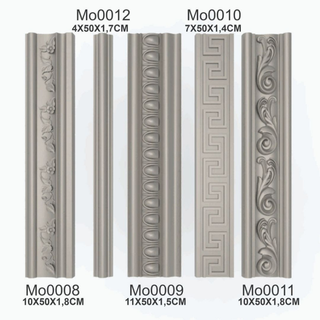 Kit 5 Formas Para Moldura Rodateto Rodapé Gesso 3d