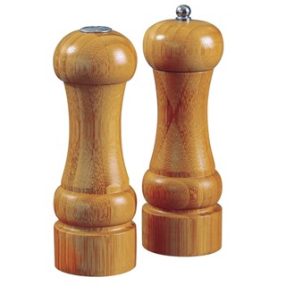 Conjunto de Moedor de Pimenta e Saleiro Mor, em Bambu - 8449 em Oferta na Shopee