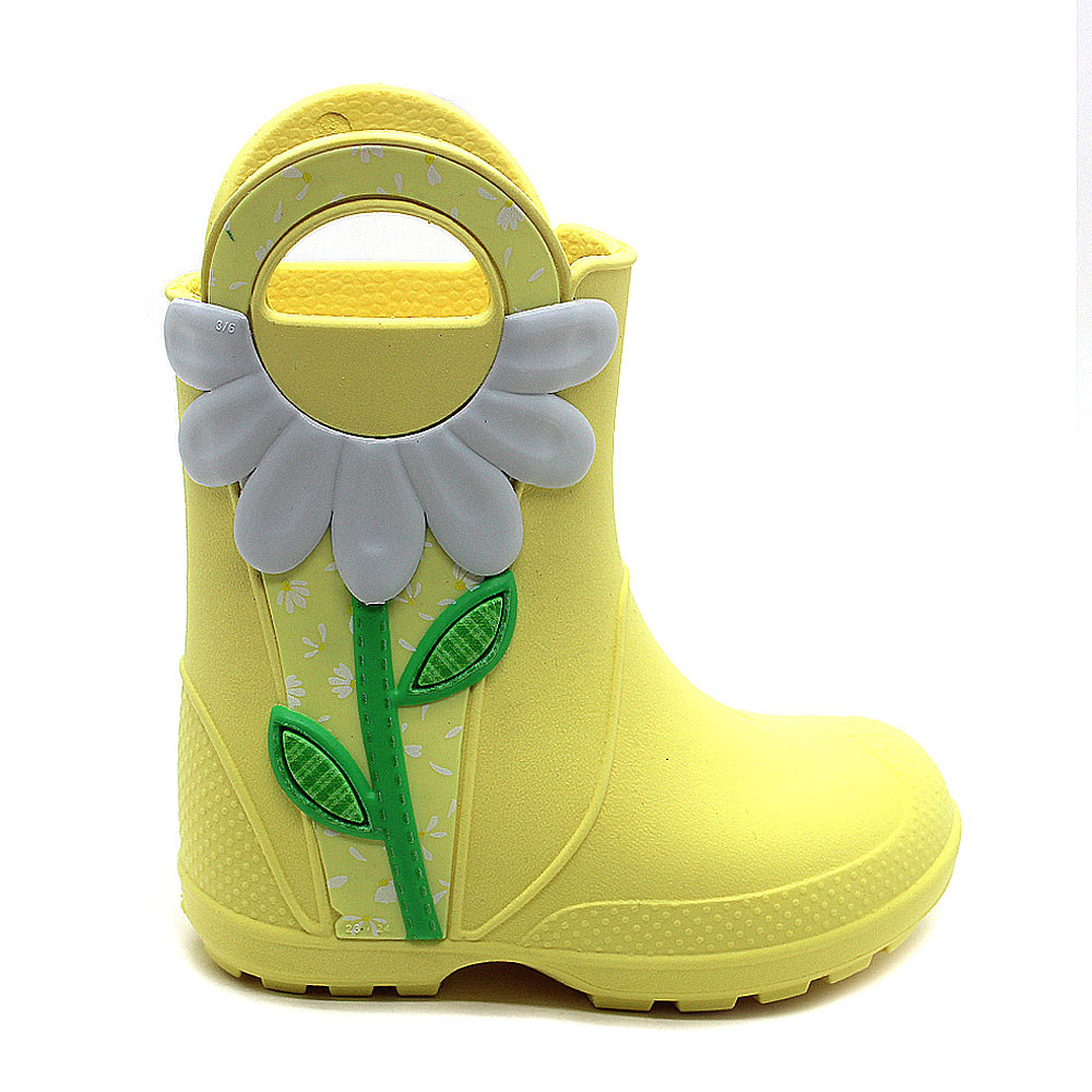 Galocha Infantil Meninas Florzinha Margarida Com Alça Leve Plugt - Amarelo Pannacotta - Baby & Kids Fashion