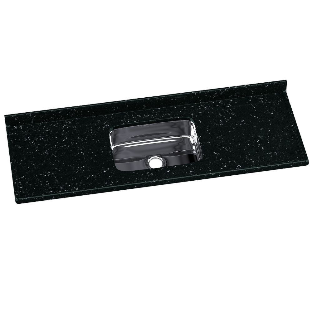 Tampo para Pia de Cozinha Rorato Mármore Sintético com Cuba em Inox 150x55cm - Home & Living
