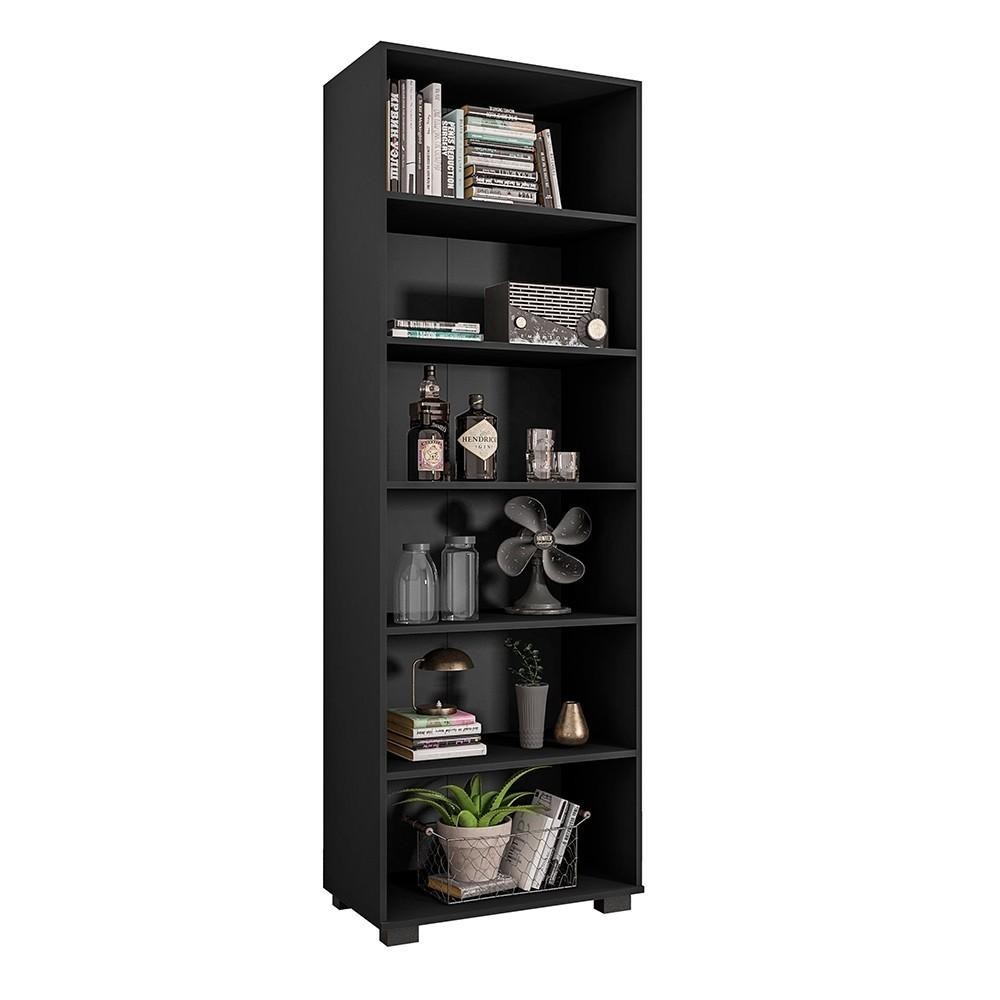 Estante de Livros para Escritório Home Office Alf Preto Texturizado G47 - Gran Belo em Oferta na Shopee