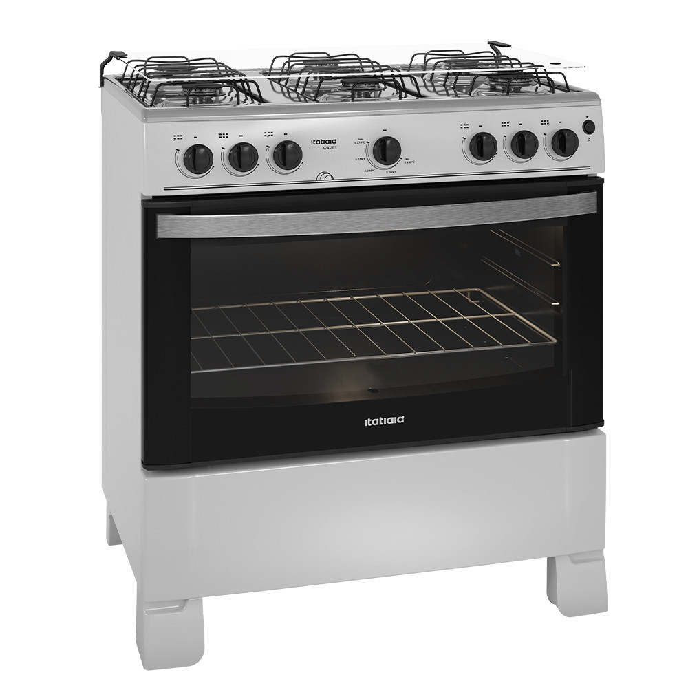 Fogão de Piso 6 Bocas à Gás Itatiaia Waves com Acendimento Automático Branco Bivolt em Oferta na Shopee