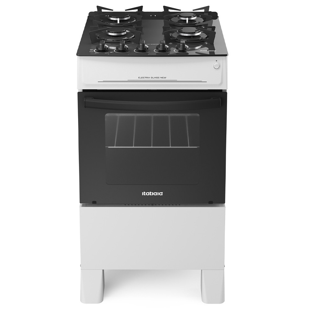 Fogão 4 Bocas a Gás Itatiaia Electra Glass New Mesa de Vidro Acendimento Automático Branco Bivolt - Home Appliances