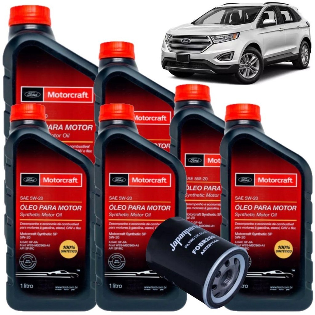 KIT TROCA DE ÓLEO 5W20 MOTORCRAFT + FILTRO DE ÓLEO (FORD EDGE 2016)