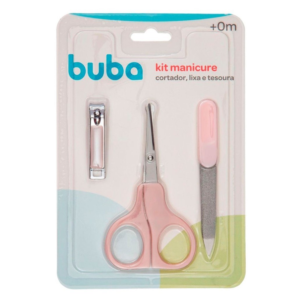 Kit de Higiene Manicure do Bebê Rosa 13613 - Buba em Oferta na Shopee