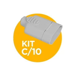 Pacote com 10 Plug Tomada 2 Pinos Fêmea + T 10A Ilumi