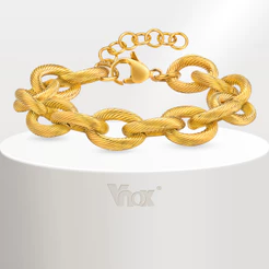 Vnox Pulseira Robusta De Corrente Cubana De Aço Inoxidável Para Mulheres Pulseiras Grossa Punk Joias À Prova D'água Pres