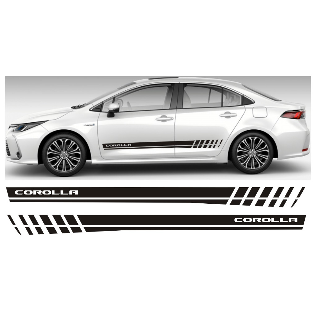 Adesivo Lateral Para Toyota Corolla Faixa Tc3 Tuning Colante Esportivo