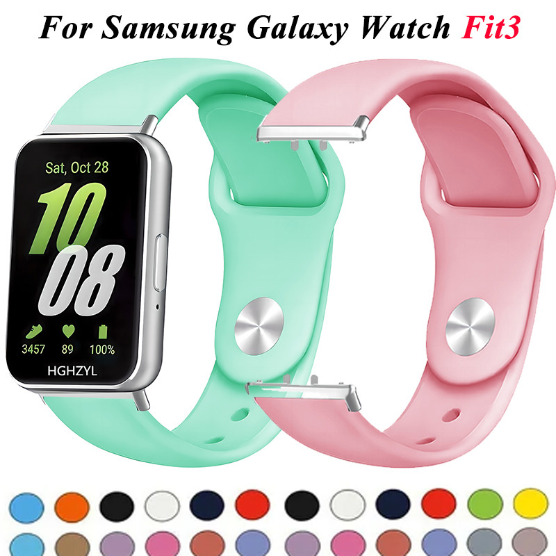 Pulseira De Silicone Macio Para Samsung Galaxy Watch Fit 3 Esporte Smartwatch Banda Fit3 Homem Mulher À Prova Dwaterproo