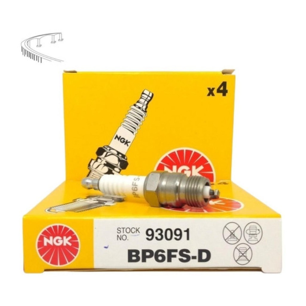Jogo 4 Velas Ngk Chevette 1.01.41.6 Gasolina Bp6fsd