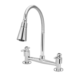 Torneira Misturador Cozinha De Mesa Gourmet Duplo Jato Cone
