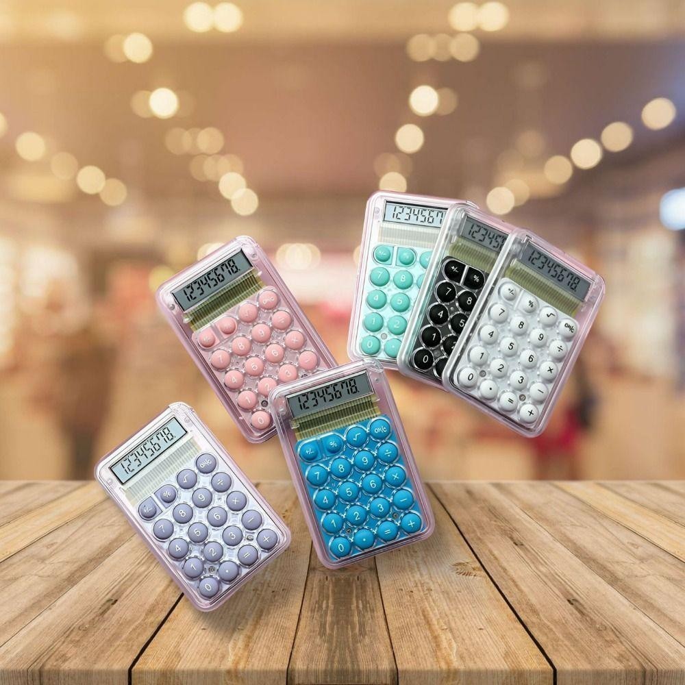 Calculadora Mini De Cores Doces De Papelaria Eletrônica Multifuncional ABS