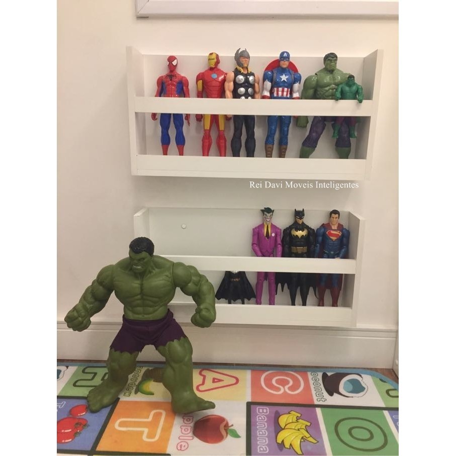 Organizador de Bonecos ou Bonecas MDF Branco 60 cm