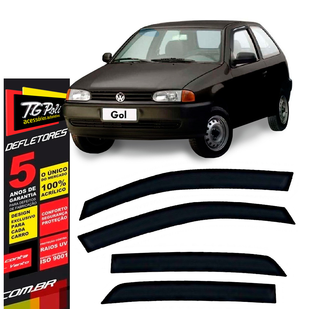Calha de Chuva Gol e Parati G2 G3 G4 1998 a 2014 TG Poli Defletor 4P Protetor Janelas Fumê em Oferta na Shopee