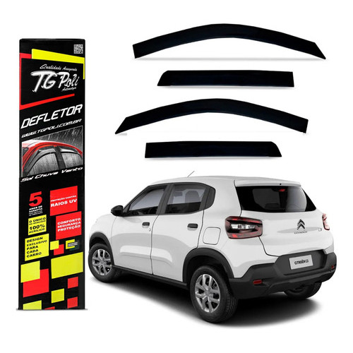 Calha de Chuva Citroen C3 2023 a 2025 TG Poli Defletor 4 portas Protetor Janelas Fumê em Oferta na Shopee