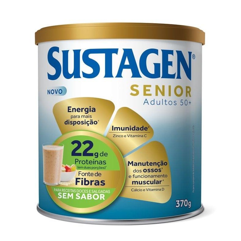 Sustagen Senior Adultos 50+ Sem Sabor 370g em Oferta na Shopee