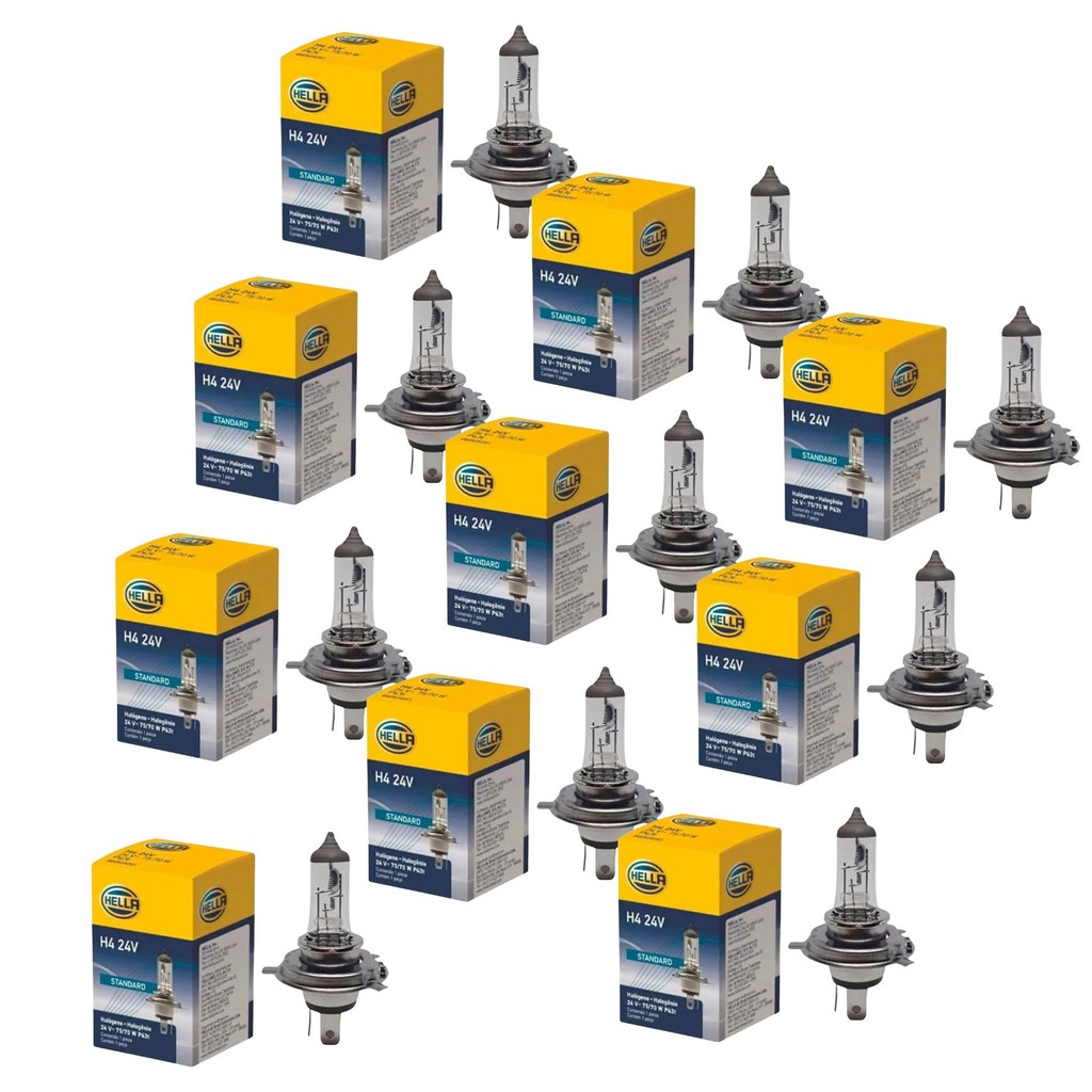 Kit 10 Lâmpada Farol Principal H4 24V Caminhão Ônibus 70W / 75W em Oferta na Shopee