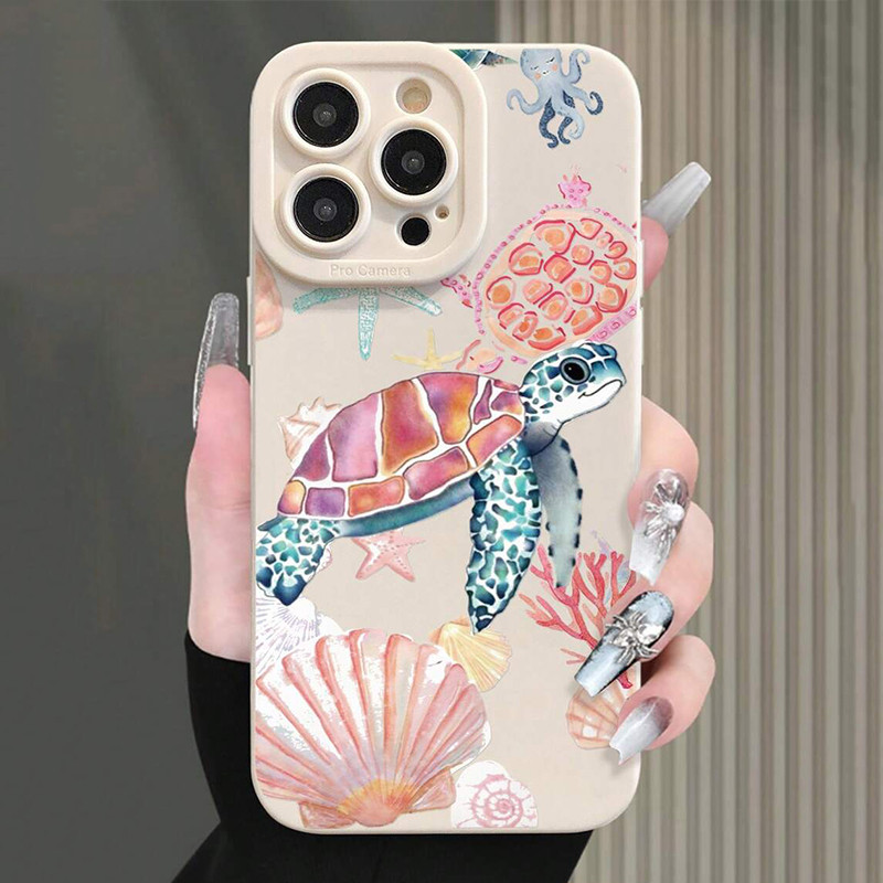 Capa Impressa Colorida De Tartaruga Marinha Para Samsung A06 A16 A15 A55 A35 A54 A05 A26 A34 A36 A14 A56 A52 A53 A23 A51
