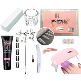 kit polygel ALONGAMENTO DE Unha Gel Molde F1 Poligel CABINE SUN KIT INTERMEDIARIO CURSO DE MANICURE em Oferta na Shopee