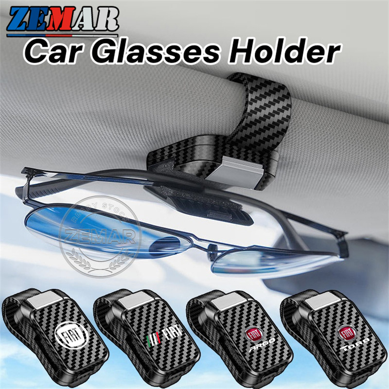 Suporte De Óculos Para Carro FIAT Estilo Fibra De Carbono Clipe De Sol Viseira Strada Argo Mobi Toro Fastback Pulse Cron