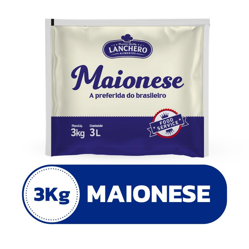 Maionese Tradicional Lanchero 3kg Bag Cremosa Profissional para Lanches Hamburgueria Food Service em Oferta na Shopee