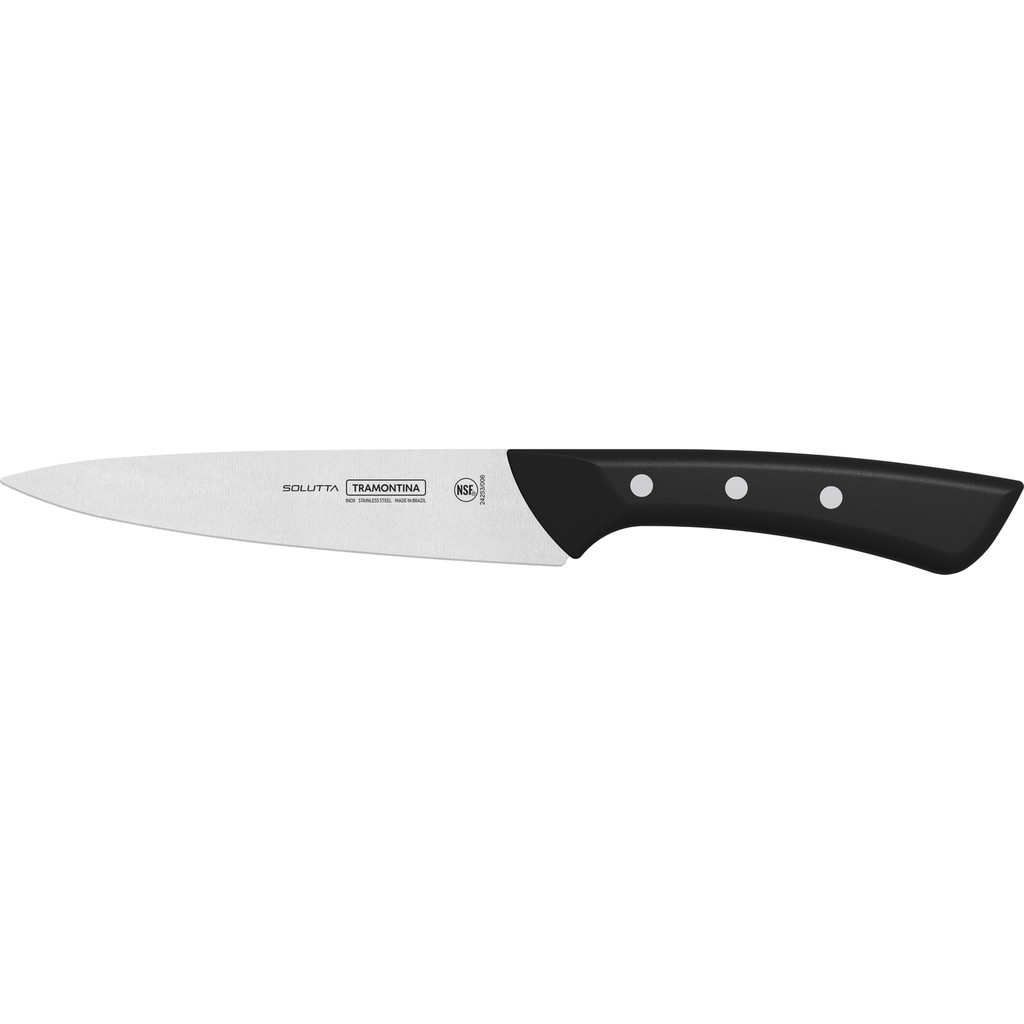 Faca Utility Tramontina Aço Inox Solutta 6'' Preto