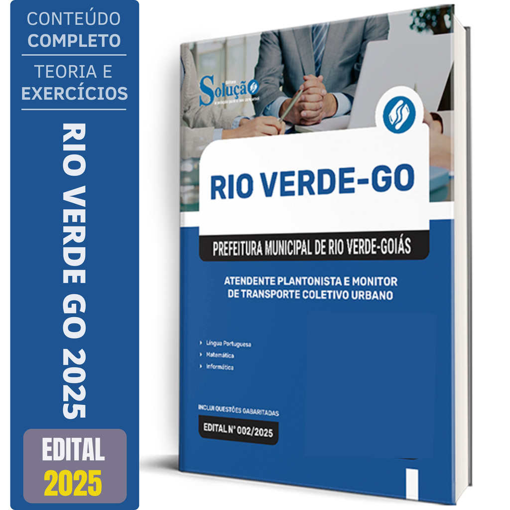Apostila Prefeitura de Rio Verde GO 2025 - Atendente Plantonista e Monitor de Transporte Coletivo Urbano