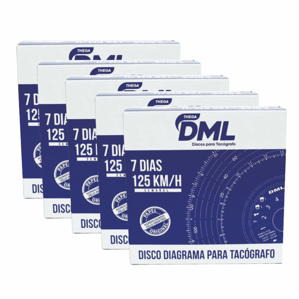 Disco De Tacografo Semanal 125x7d Dml - 05 caixas em Oferta na Shopee