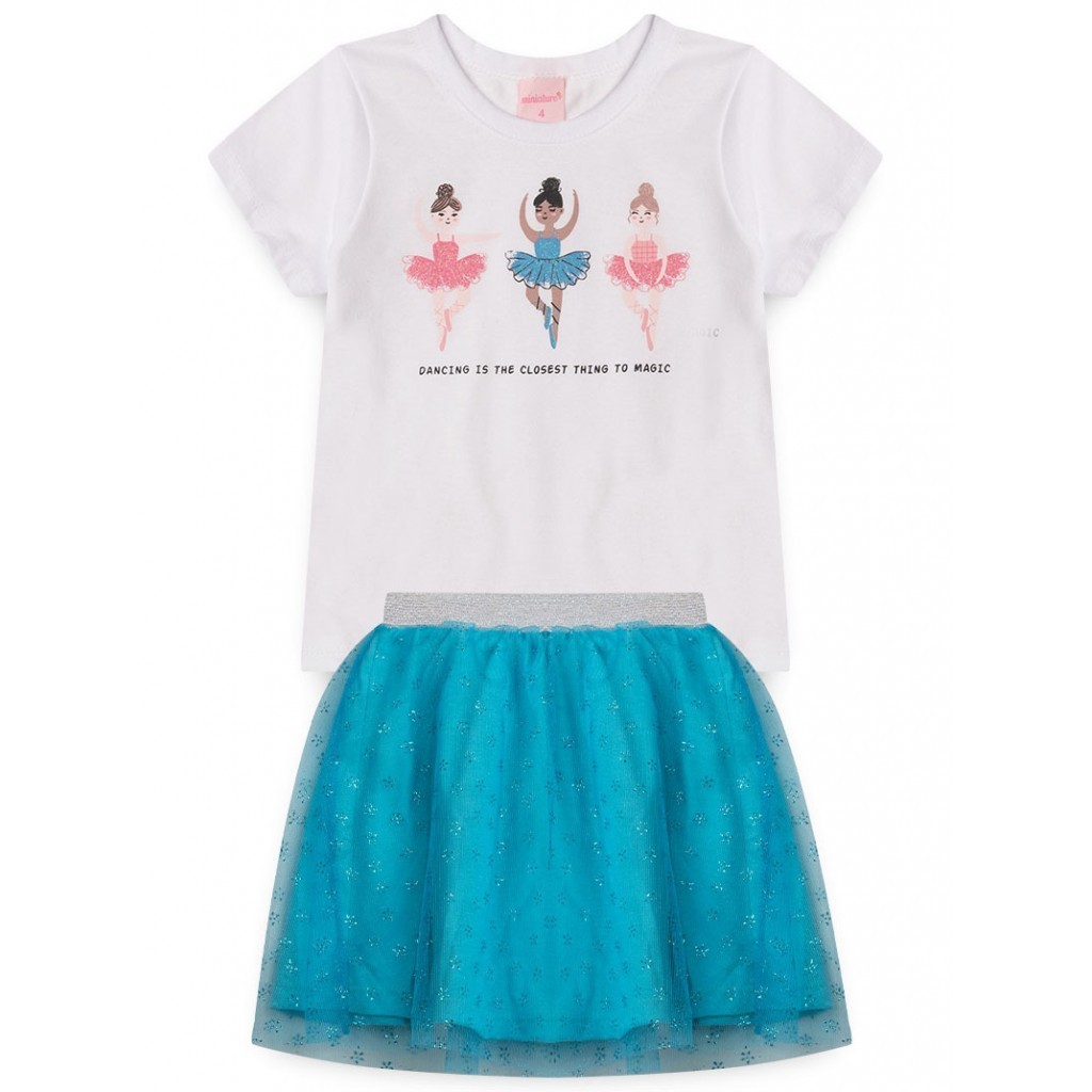 Conjunto Infantil Feminino Bailarina Branco