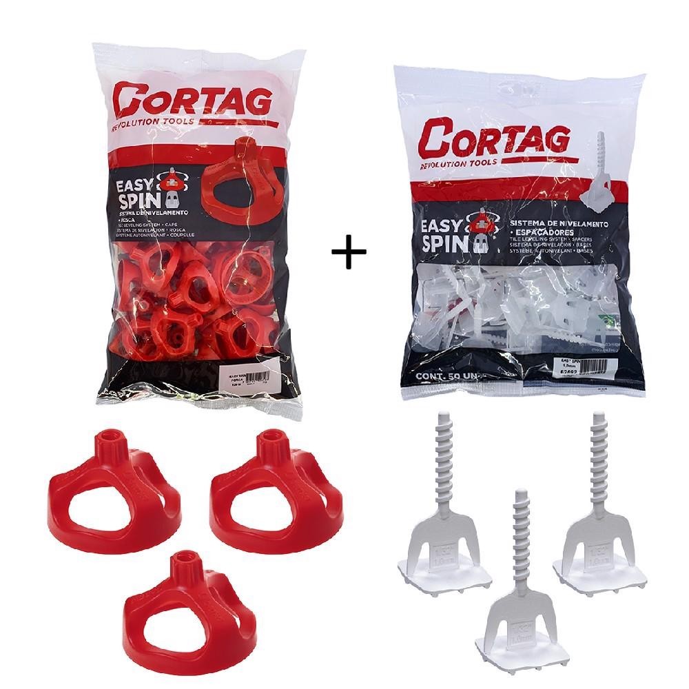 Kit Porca Niveladora Easy Spin 50und (62616) + Espaçador Easy Spin 1mm 50und (62592) - Cortag em Oferta na Shopee