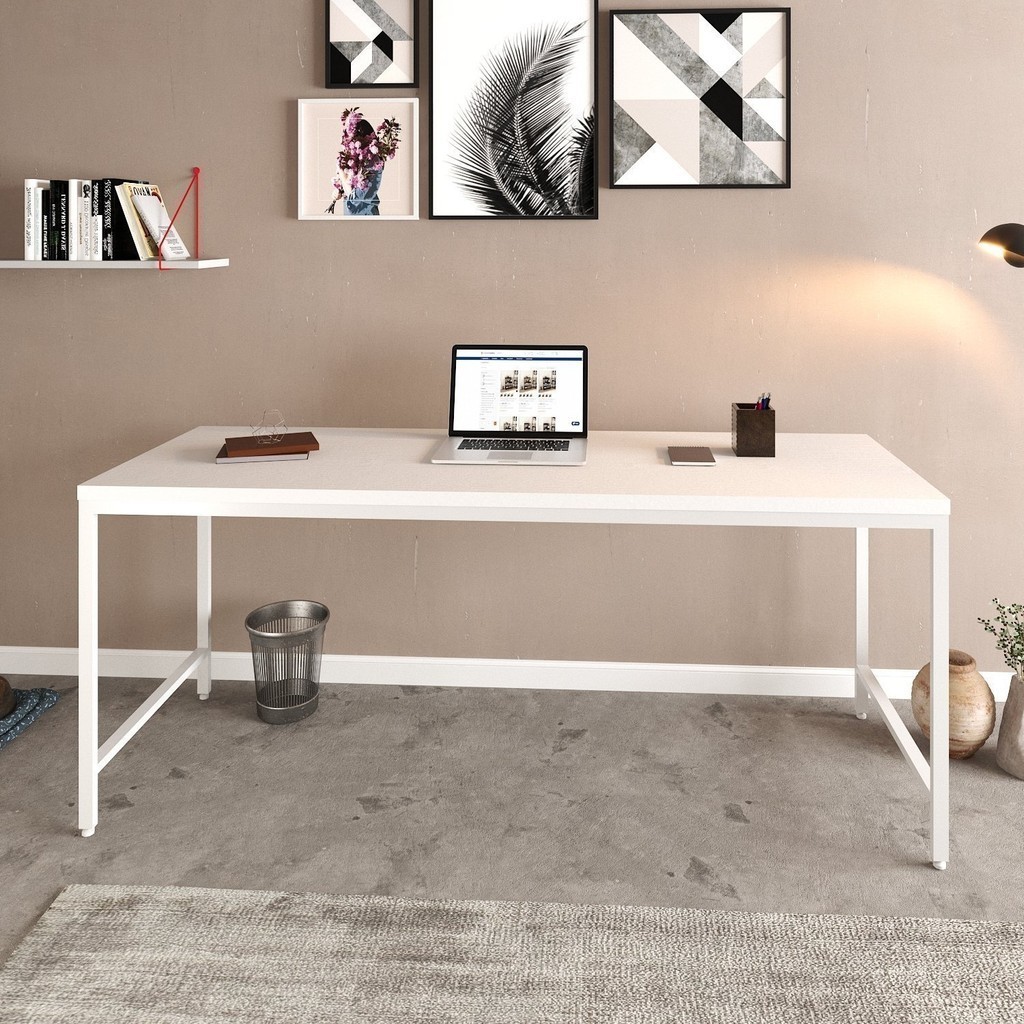 Escrivaninha Mesa Escritório 180cm Estilo Industrial Diretor Active Yescasa Branco/Branco Chess em Oferta na Shopee
