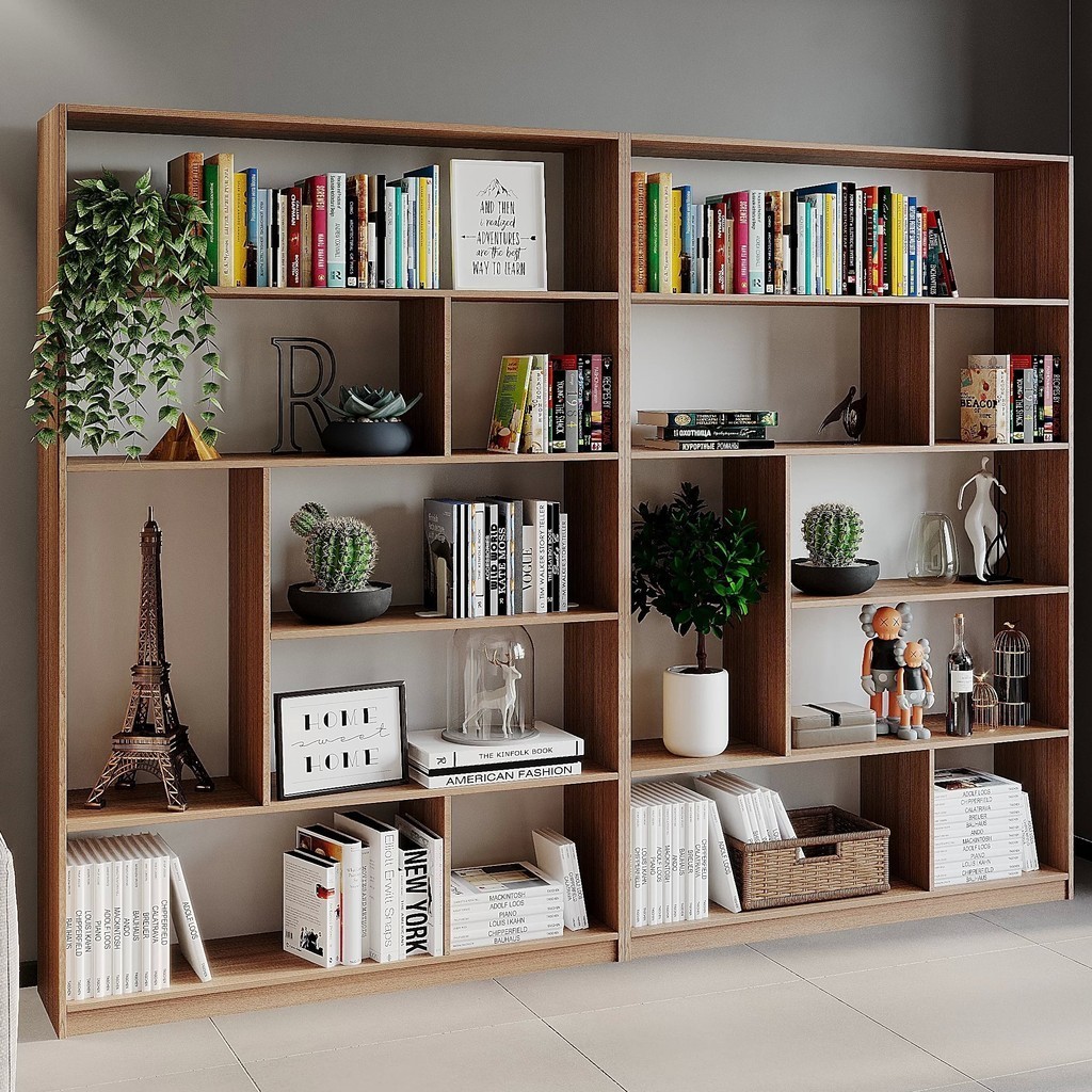 Kit 2 Estante para Livros 180cmx240cm 4 Prateleiras Seattle Yescasa Amadeirado Montana - Home & Living
