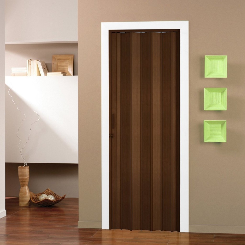 Porta Sanfonada de PVC 210cm x 96cm Pronta BCF Imbuia