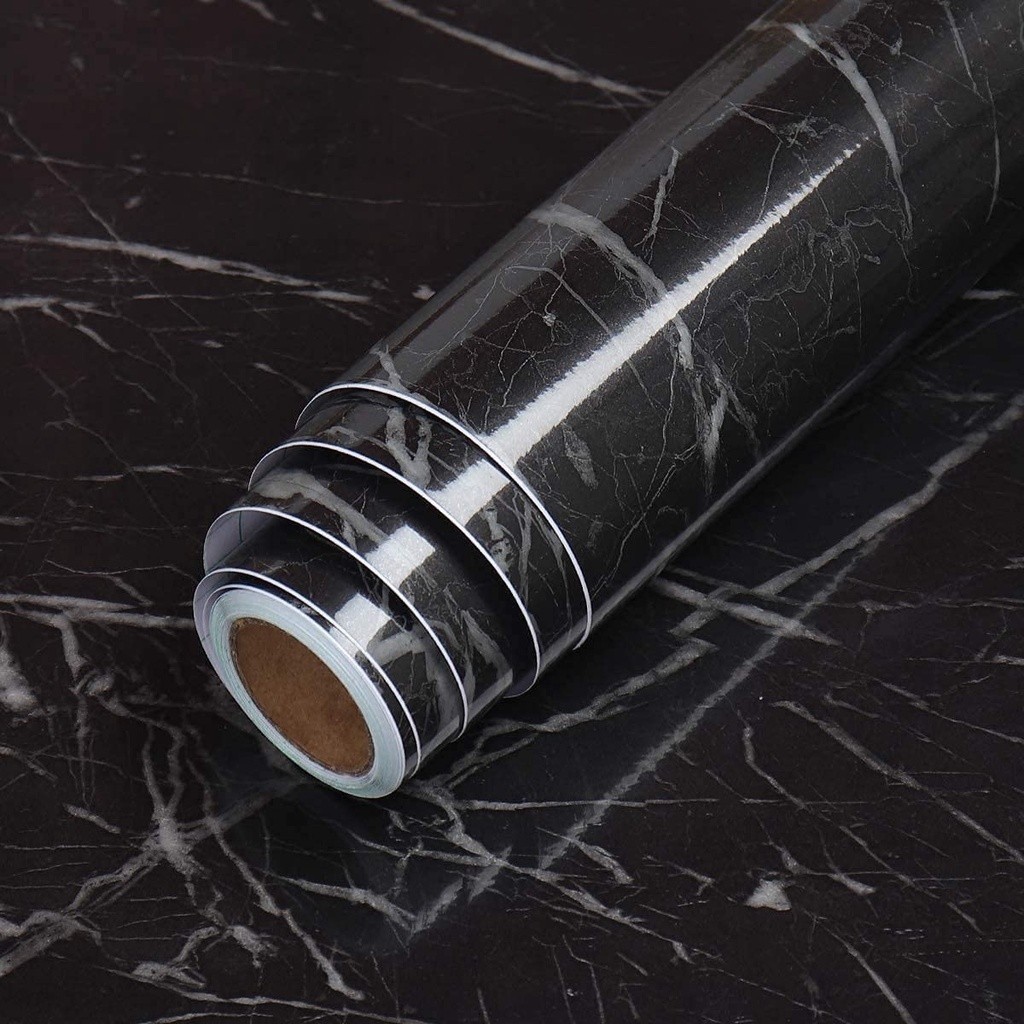 Papel de Parede 5 METROS x 60CM Adesivo Autocolante Marmore Preto em Oferta na Shopee